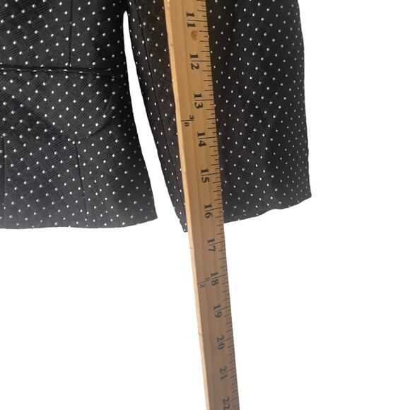 Talbots Women's Size 10 P Polka Dot Black White 3 Button Pea Coat Blazer - Picture 11 of 11